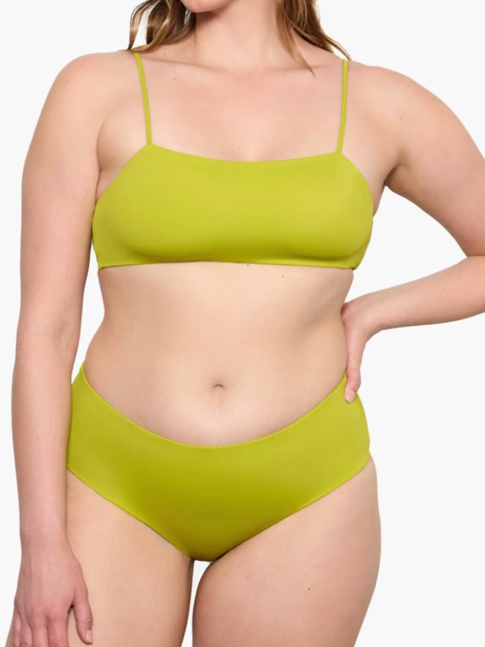 Dos Gardenias Leon The Balconette Swim Bikini Top Moss Lime Green sz 6/8 US NWT - Picture 7 of 8